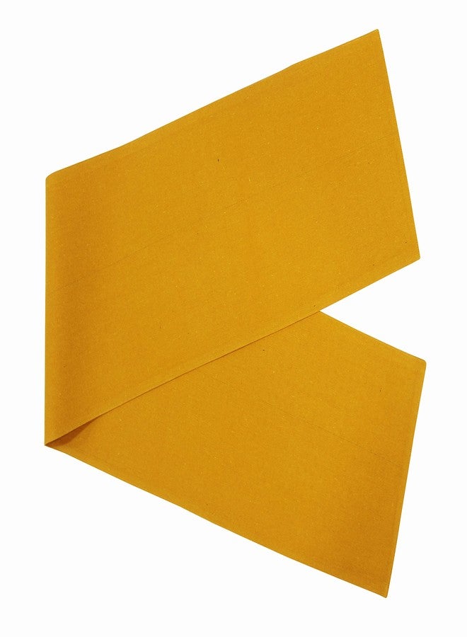 AIRWILL مفرش طاولة قطني سادة أصفر اللون من Airwill، طوله 152 سم (أصفر، عبوة من قطعة واحدة) - Image 3